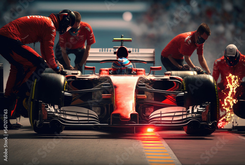 Formula 1 track, wheel swap, circuit racing sophistication