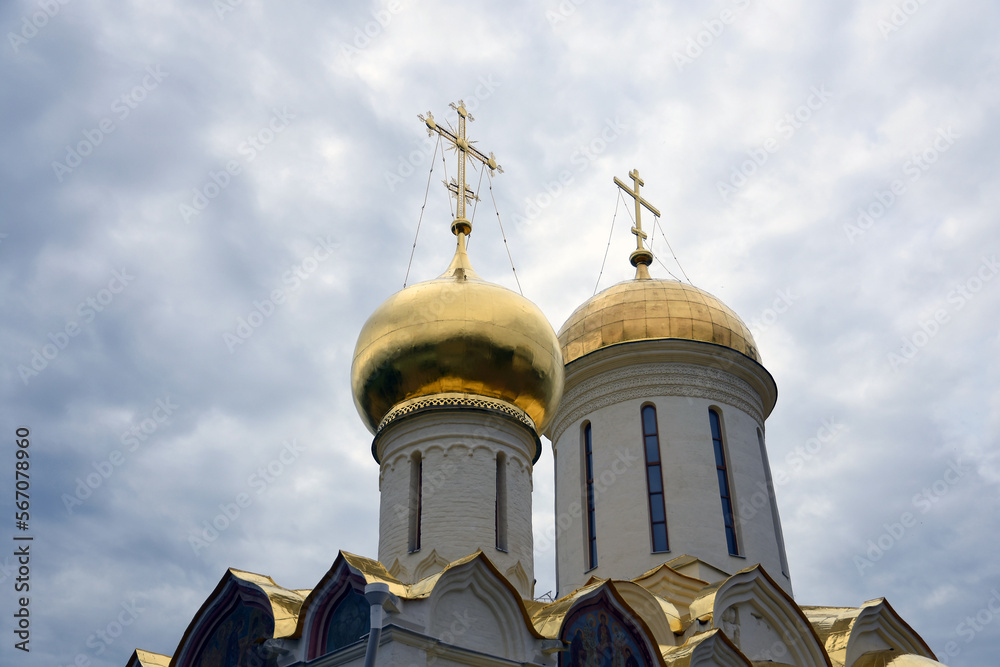 Architecture of Trinity Sergius Lavra, Sergiev Posad, Moscow region, Russia. Popular landmark.