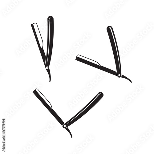 set of straight razors. icons vector illustration