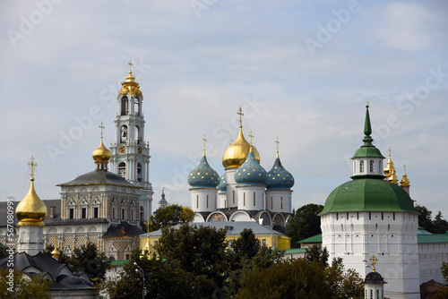 Obraz na płótnie Architecture of Trinity Sergius Lavra, Sergiev Posad, Moscow region, Russia. Popular landmark. w salonie