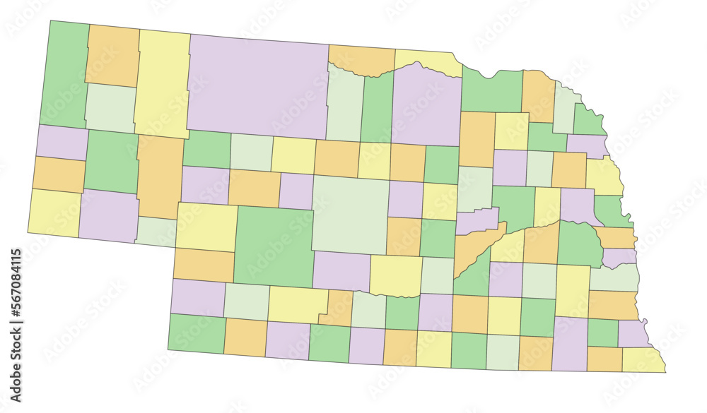 Nebraska Highly Detailed Editable Political Map With Labeling Stock 1000 F 567084115 NKpFXOiDszhwWHwrXUluKl48deioKA5n