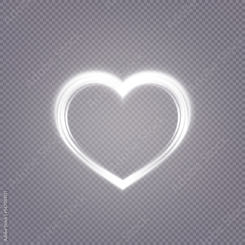 Radiant heart shape frame with shimmering fairy dust bursts. Design element for Valentine's Day. Vector for web design and illustrations.