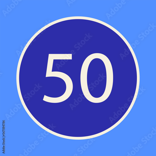 Icon minimum speed limit. Vector clipart illustration