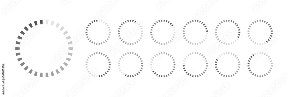 Circular Loading Buffering Icons Vector Video Ready for Animation Gif All Keyframes Frames Bufring Circle Waiting for Connection Buffer Preloader Download Symbol Easy Replace Color