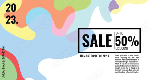 Colorful abstract geometric and fluid banner template for marketing promotion material. Giveaway, cash back, gift card, and member card bonus design template.
