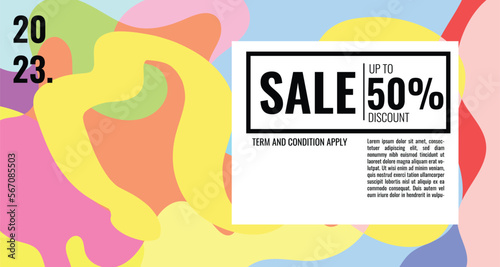 Colorful abstract geometric and fluid banner template for marketing promotion material. Giveaway, cash back, gift card, and member card bonus design template.