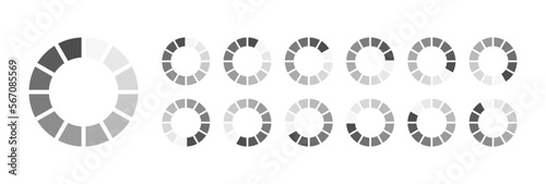 Circular Loading Buffering Icons Vector Video Ready for Animation Gif All Keyframes Frames Bufring Circle Waiting for Connection Buffer Preloader Download Symbol Easy Replace Color