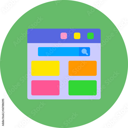 Web Browser Multicolor Circle Flat Icon