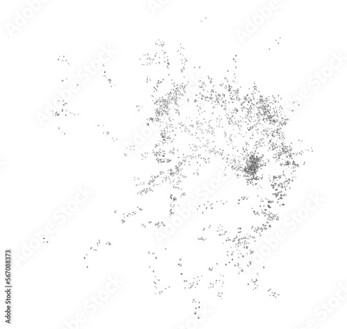 Shattered glass debris isolated transparent background 3d rendering 