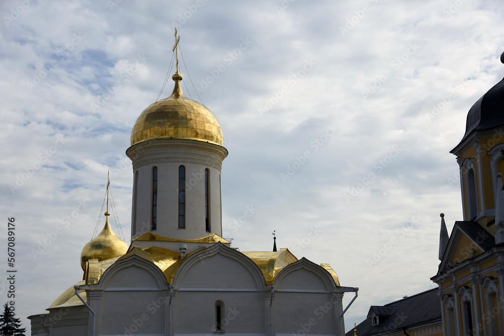 Architecture of Trinity Sergius Lavra, Sergiev Posad, Moscow region, Russia. Popular landmark.
