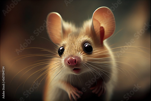 Mouse with funny face .Generative AI