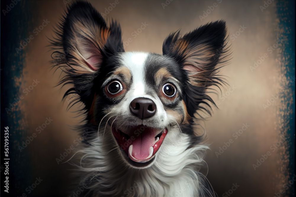 Fototapeta premium Dog with funny face .Generative AI