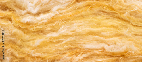 yellow mineral wool with a visible texture photo