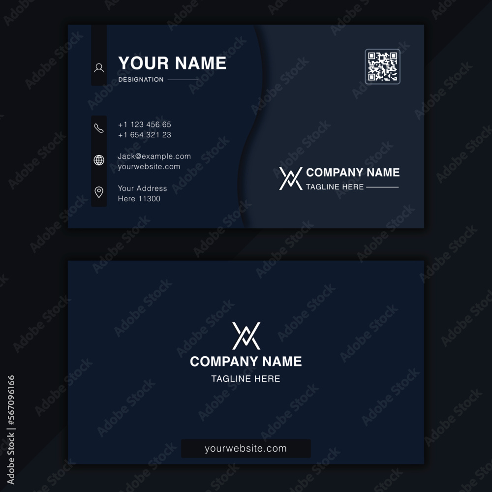 Fototapeta premium Curve modern business card design, professional card template