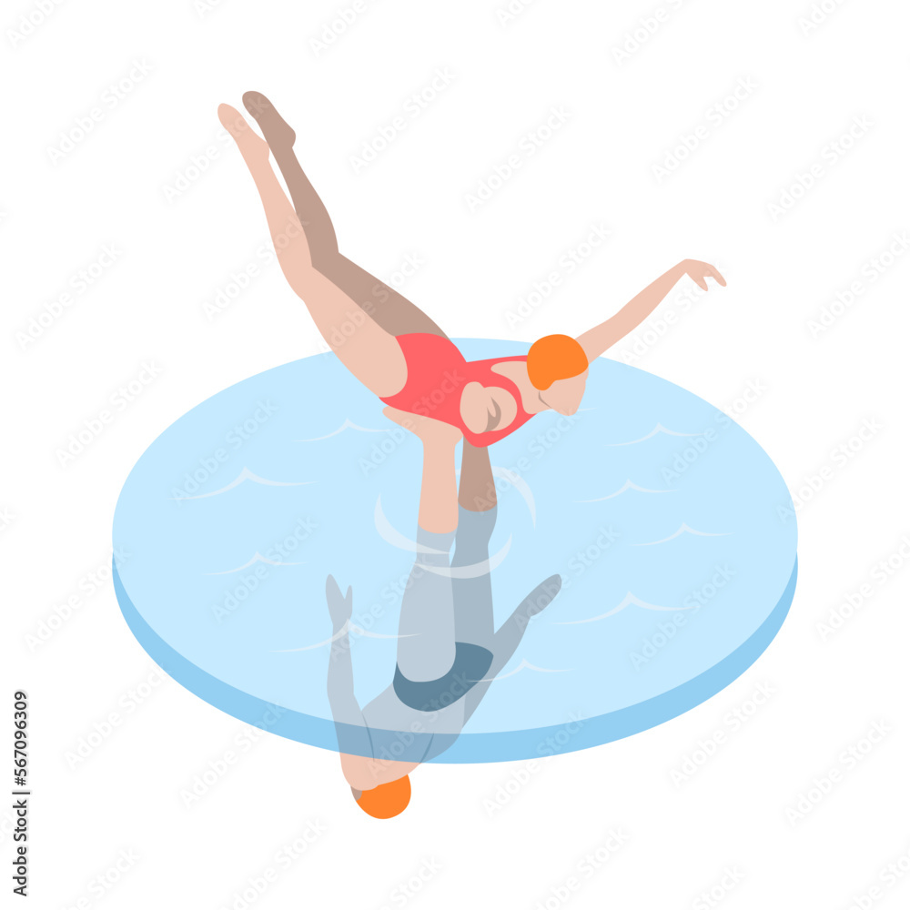 Pool Water Acrobats Composition Pool Water Acrobats Composition
