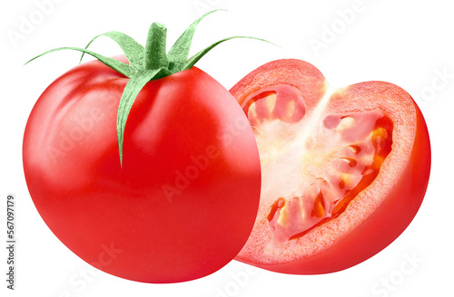 Delicious tomato cut in half, cut out © Yeti Studio