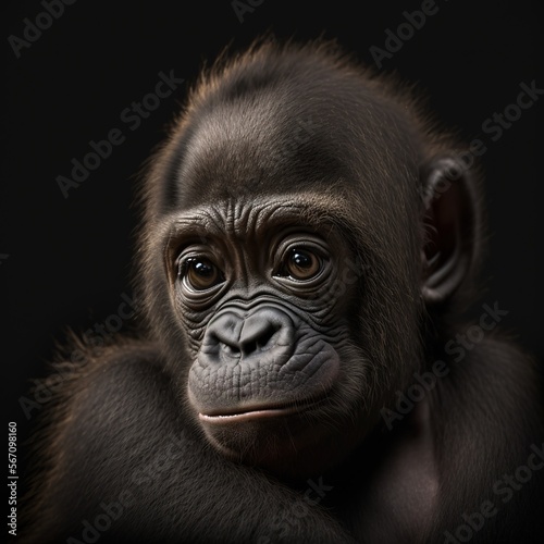 Fotografija Photoshoot of a little gorilla