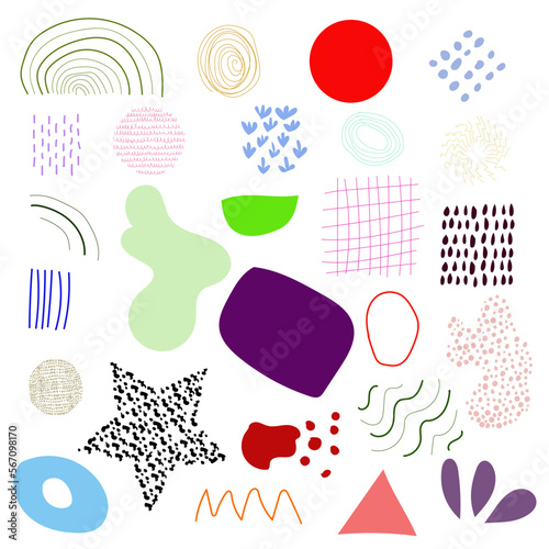 Collection of colorful abstract shapes