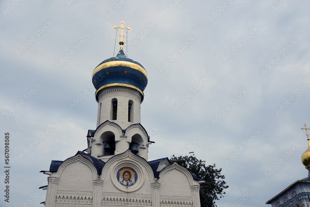 Architecture of Trinity Sergius Lavra, Sergiev Posad, Moscow region, Russia. Popular landmark.