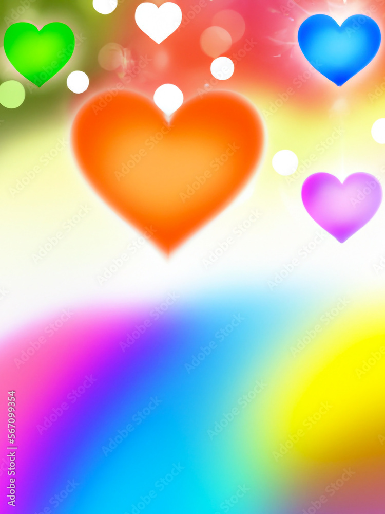 Colorful lovely Hearts background – Love and Valentine Day concept - Generative AI illustration Colorful lovely Hearts background – Love and Valentine Day concept - Generative AI illustration