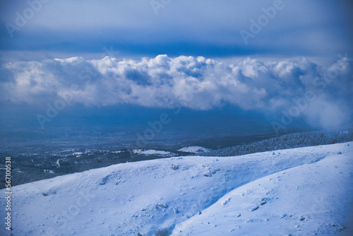 snow covered mountains