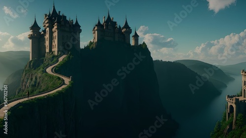 Girl And Old Castle 