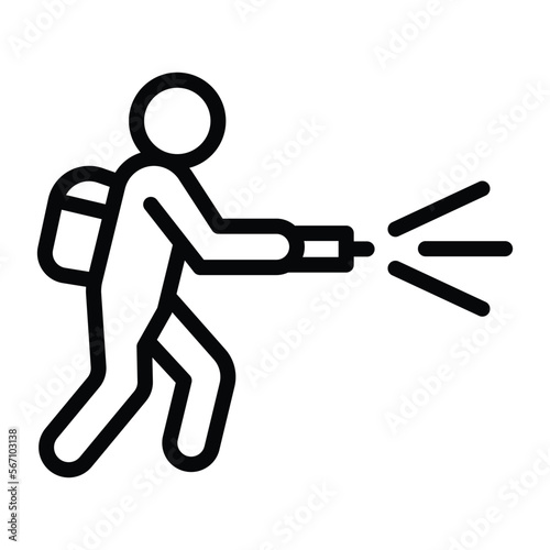 Spray man spraying corps to killing insect for better production