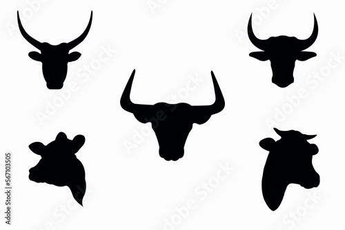 Bullhead and ox head logo icon vector