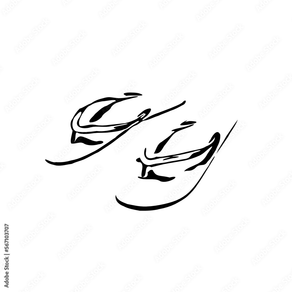 black and white sketch of sandal design with transparent background black and white sketch of sandal design with transparent background