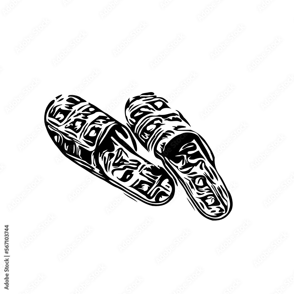 black and white sketch of sandal design with transparent background black and white sketch of sandal design with transparent background
