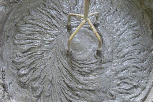 Obraz na plátně The process of mixing concrete with a construction mixer