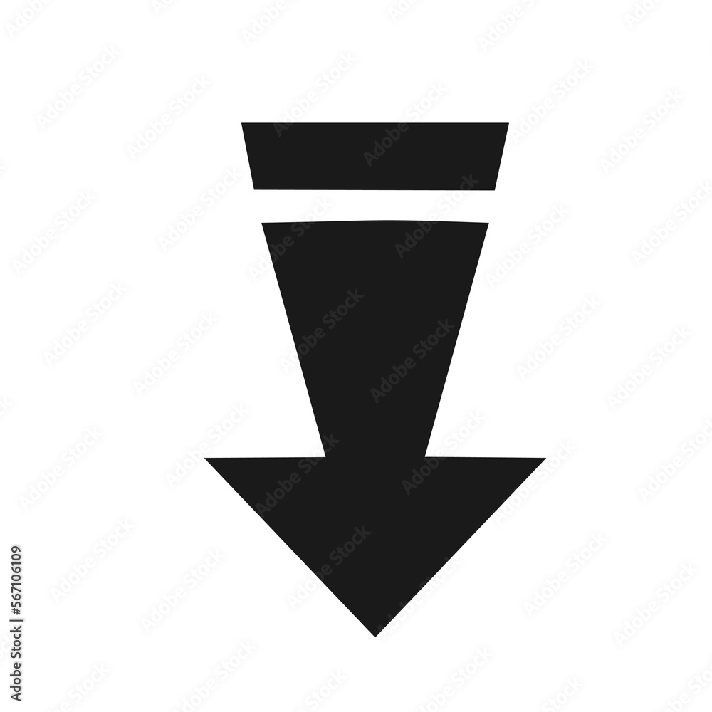 Vector illustration, down arrow icon, pointer. Flat design. Vector illustration, down arrow icon, pointer. Flat design.