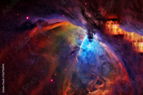 Fototapeta Naklejka Na Ścianę i Meble -  Beautiful galaxy of red color with stars. Elements of this image were furnished by NASA.