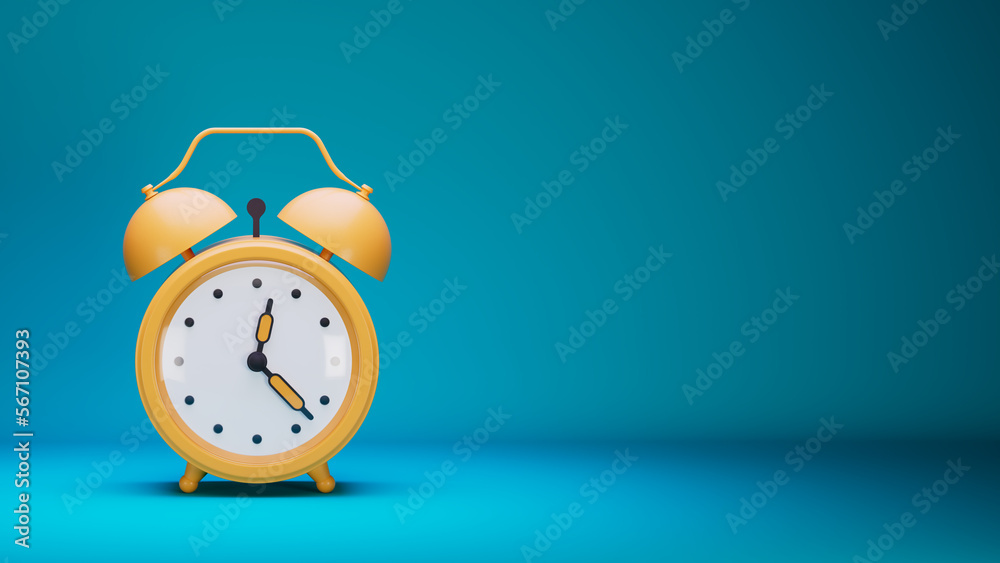 3D rendering of an alarm clock on a gradient background 3D rendering of an alarm clock on a gradient background
