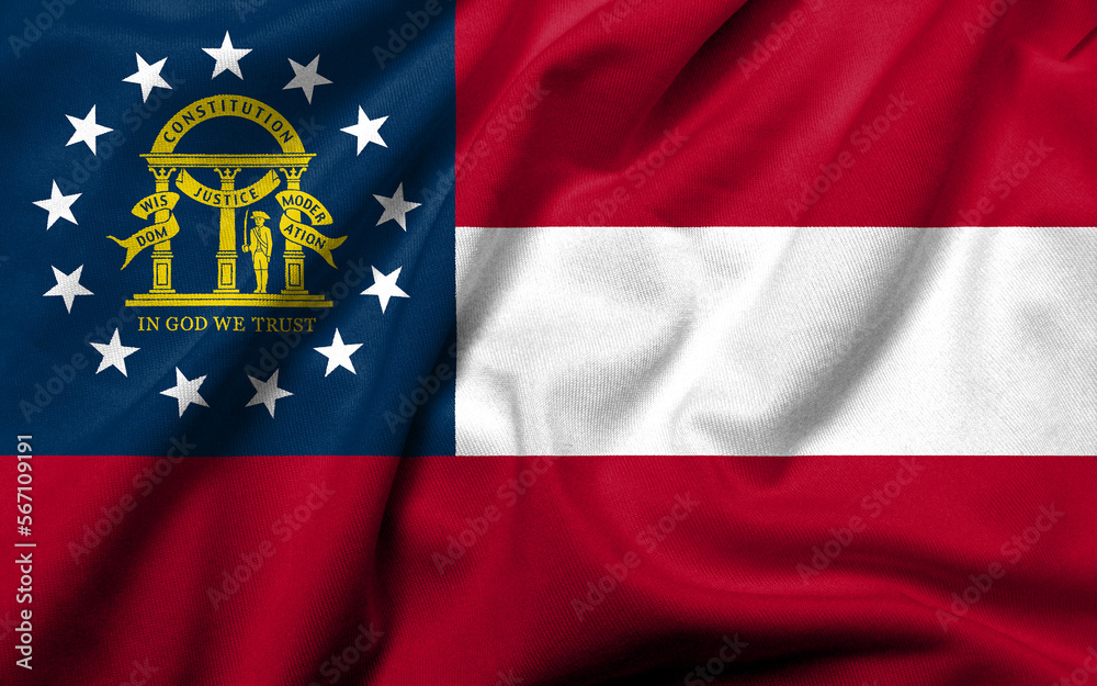 3D Flag of Georgia (US state) satin
