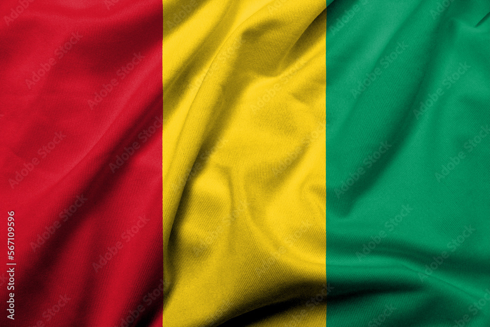 3D Flag of Guinea satin