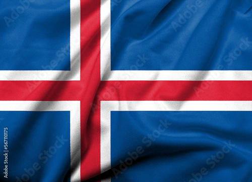 3D Flag of Iceland satin