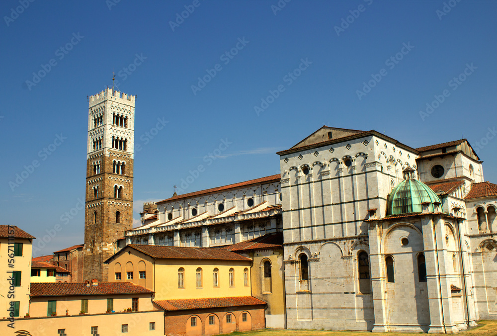 The walled city of Lucca, Italy