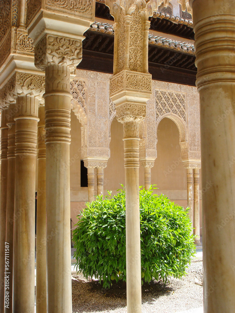 Beautiful view on the castle. Alhambra. Granada. Spain.