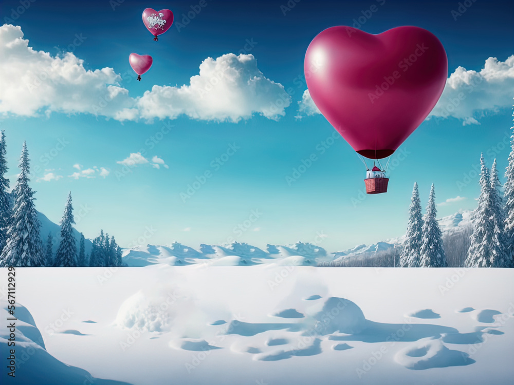 Obraz premium Winter Valentine's Day artwork. Great for banners, cards, posters and more.