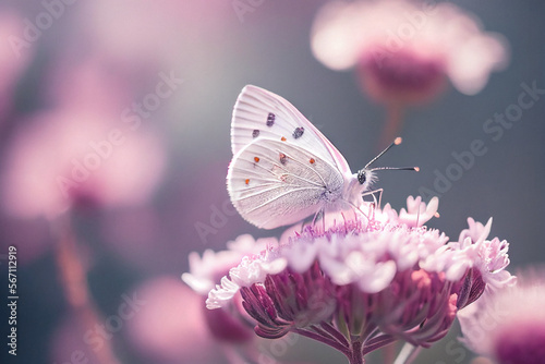 Butterfly Pollinates Wildflower - Generative Ai