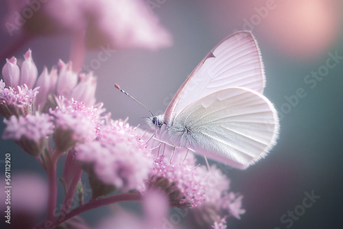 Butterfly Pollinates Wildflower - Generative Ai