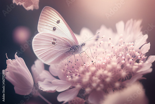 Butterfly Pollinates Wildflower - Generative Ai © Ai Inspire
