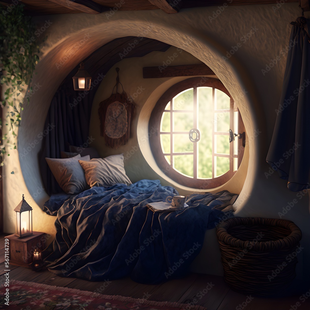 Hieronymous Bosch designs a cozy bed nook for a cob house