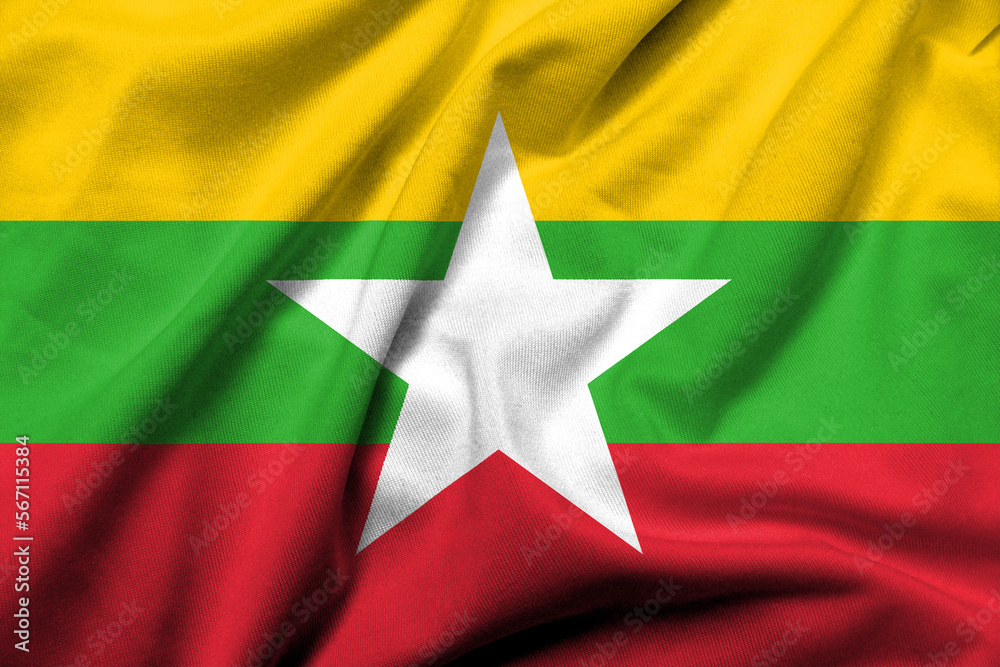 3D Flag of Myanmar satin 3D Flag of Myanmar satin