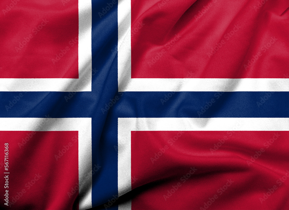 Fototapeta premium 3D Flag of Norway satin