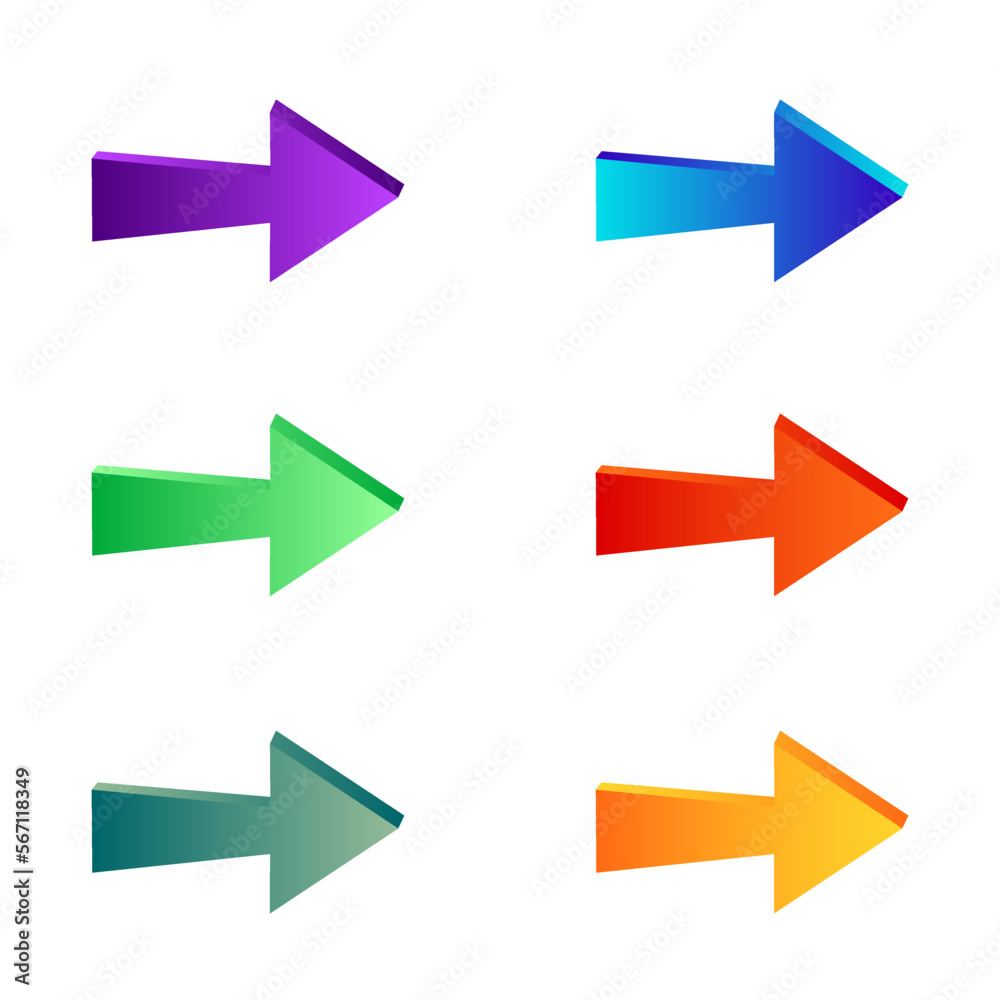 Set of 3d arrows 