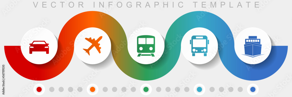 Transport infographic vector template with icon set, miscellaneous icons such as car, plane, train, bus and ship for webdesign and mobile applications Transport infographic vector template with icon set, miscellaneous icons such as car, plane, train, bus and ship for webdesign and mobile applications