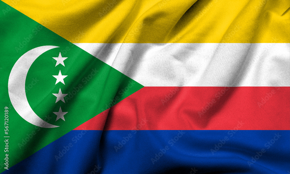 Obraz premium 3D Flag of the Comoros satin