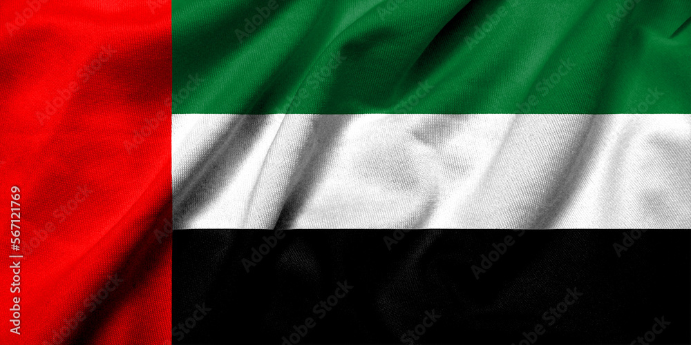 3D Flag of the United Arab Emirates satin 3D Flag of the United Arab Emirates satin